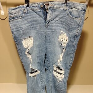 torrid Light Wash Ripped Boyfriend Jeans